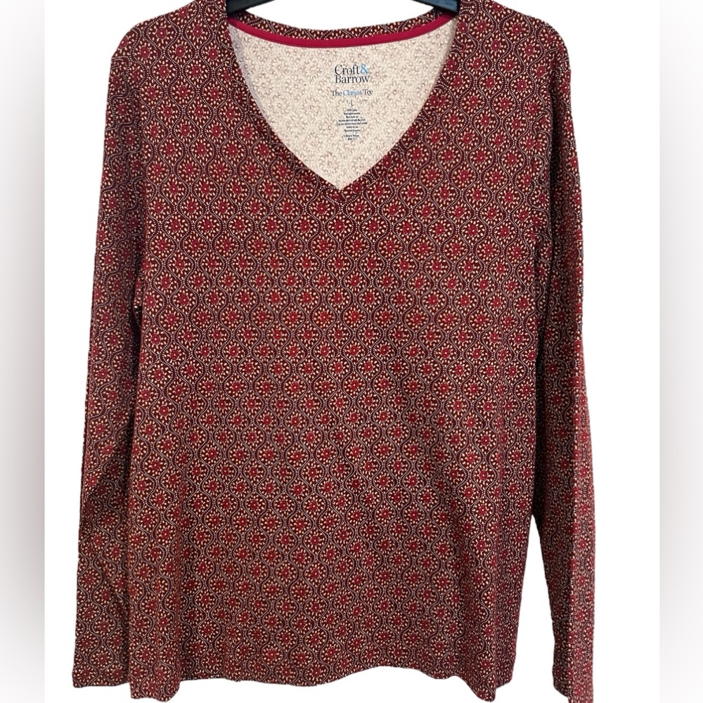 New Croft & Barrow Women's Long Sleeve Tee- Large